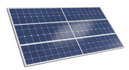 Detailed view of a modern solar panel showcasing its grid structure and energy generation potential for sustainable power solutions isolated on white background