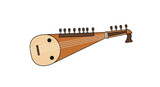 Surbahar string instrument illustration isolated PNG with Transparent Background
