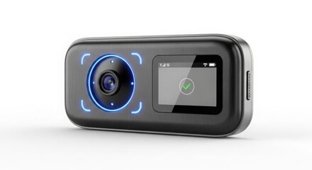 High-quality action camera with advanced features and intuitive user interface for capturing every moment isolated on white background