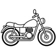 © Line Art - Retro motorcycle vector illustration scalable icon for vintage transportation design projects silhouette vector illustration white background