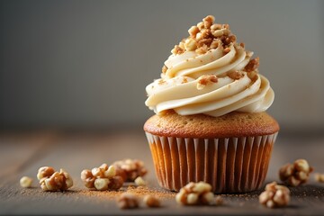 Wall Mural - walnut cupcake with frosting