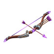 © SmartPixel Co. - Isometric bow and arrow with purple details isolated on transparent background