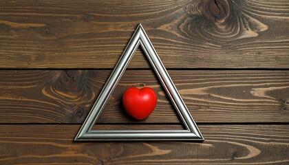 triangular frame with red heart