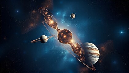 Wall Mural - Cosmic Illusion An optical illusion created by the arrangement o