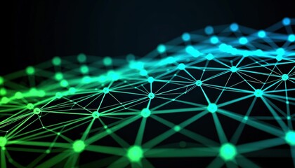 Abstract Network Connection Digital Data Flow and Futuristic Tech