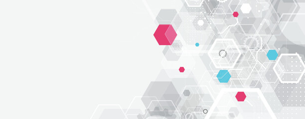 Abstract circuit technology and science background with geometric elements
