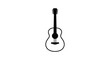 © Kuntol02 - Simple black silhouette of an acoustic guitar on a white background