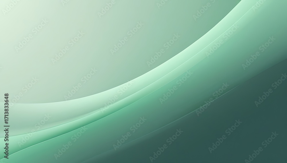 Abstract green gradient background with smooth curves and subtle light ...