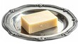 © Chairil - Pale rectangular soap bar rests on ornate silver dish