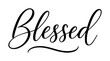 © Makhbuba - Elegant handwritten cursive script with the word blessed in black