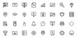 © Sarmad - A collection of various outline icons representing business and technology related concepts in a grid layout