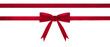 Red velvet ribbon bow isolated..Christmas gift decor.