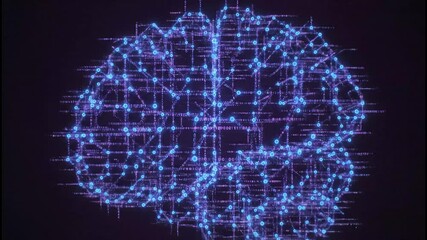 Dynamic digital network with glowing binary code and abstract data flow creates futuristic technology concept