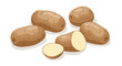 © Santiago - Realistic potatoes with shadows on white background