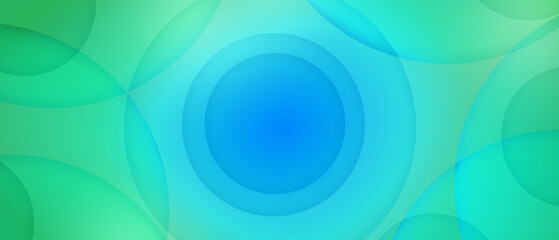 Wall Mural - Abstract circle papercut layer gradient blue and green background