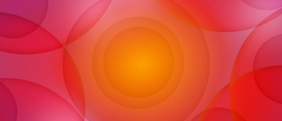 Wall Mural - Abstract circle papercut layer gradient pink and orange background