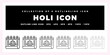 © Icon - Holi Festival Calendar Icons Set - Outline Line Icon