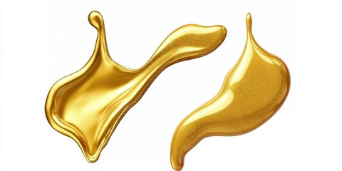 Canvas Print - elegant gold splash design element with smooth textures and artistic shapes on white background