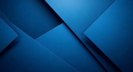 Canvas Print - Abstract Geometric Blue Background with Sharp Edges and Shadows image photo