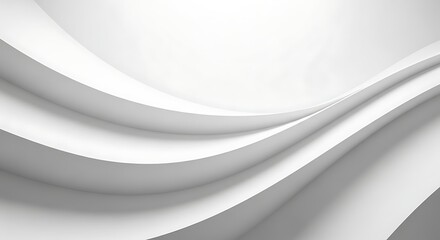 Canvas Print - abstract white wavy layers smooth curved background with soft shadows wave
