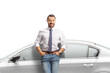 © Ljupco Smokovski - Man leaning on a silver car