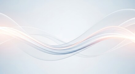 Canvas Print - soft white and pink abstract waves flowing across a light background image photo