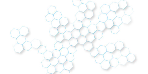 Canvas Print - technology abstract background with hexagons mesh, transparent vector background with glowing hexagon geometric, illustration Science technology and medical concept hexagon on transparent background.