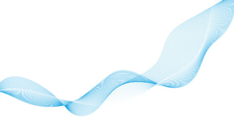 Canvas Print - Abstract blue wave lines pattern for banner, modern technology blue line whit white background, Curve wave seamless pattern, line art striped graphic template.