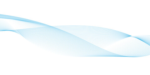 Canvas Print - Abstract blue wave lines pattern for banner, modern technology blue line whit white background, Curve wave seamless pattern, line art striped graphic template.