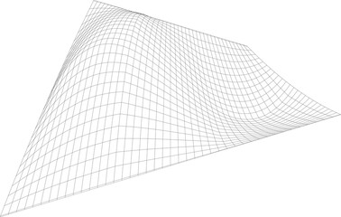 A bump in grid structure made on a flatten white background