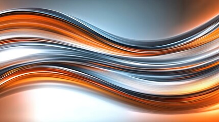 Sticker - dynamic abstract waves with fluid forms and vibrant orange and blue tones for creative digital art