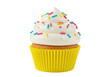 © Sophie - Isolated cupcake with sprinkles, festive dessert and treat, delicious baked confectionery item