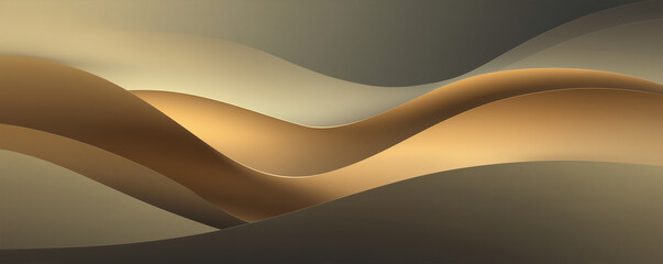Wall Mural - abstract golden gradient waves layered background