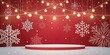 © Stylust - Festive Christmas stage with podium and winter decorations.