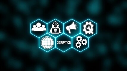 A Power button in German on a futuristic display. Technology and network concept. abstract wave technology background. with colorful light digital effect corporate concept.
