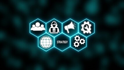 A Power button in German on a futuristic display. Technology and network concept. abstract wave technology background. with colorful light digital effect corporate concept.