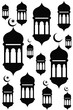 © stock contributor - Islamic lanterns vector illustration scalable eps for festive decorations and design projects silhouette vector illustration white background