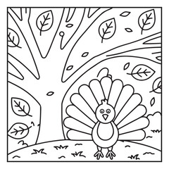 Naklejka na meble Thanksgiving Coloring Pages – Cute and Easy Holiday Designs with Turkeys, Pumpkins, Fall Leaves, and Harvest Scenes for Kids and Adults