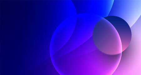 Wall Mural - gradient abstract background with glowing 3d glass spheres. vector illustration.