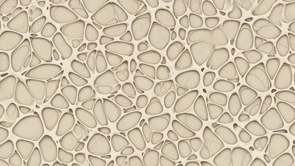 Wall Mural - A mesmerizing abstract animation features a seamless network of organic, interconnected shapes in a soothing, neutral beige tone. The fluid structure gently pulses and shifts, creating a dynamic backg