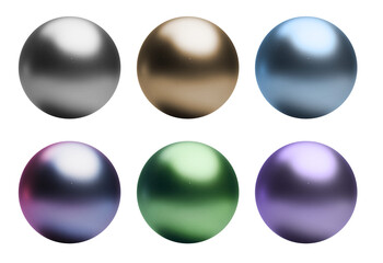 metallic spheres, set of spheres, set of gold silver balls,  Iridescent Metallic Sphere