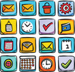 © HabibulAlamKhan - Collection of hand drawn app icons for digital devices and online services vector