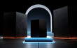© fanjianhua - Modern minimalist geometric podium with illuminated archway
