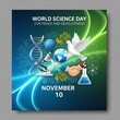 © Sodib Saha - World science day for peace and development with scientific symbols and dove