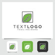 © mastinflowᵀᴹ - Minimalist leaf logo design encased in square frame with tagline options