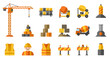 © Maureen - Construction equipment and safety gear icons set in flat design