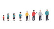 © kilimanjaro  - Isometric illustration of human life stages from childhood to old age