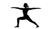 © Zarjan - Yoga warrior two pose silhouette vector illustration for fitness and wellness design and meditation practice