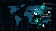 © @ek - Global Risk Management Digital Interface with World Map and Icons in Blue image photo