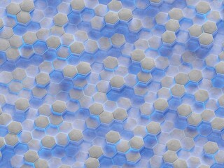 Wall Mural - Intricate Hexagonal Pattern With Glowing Blue Accents